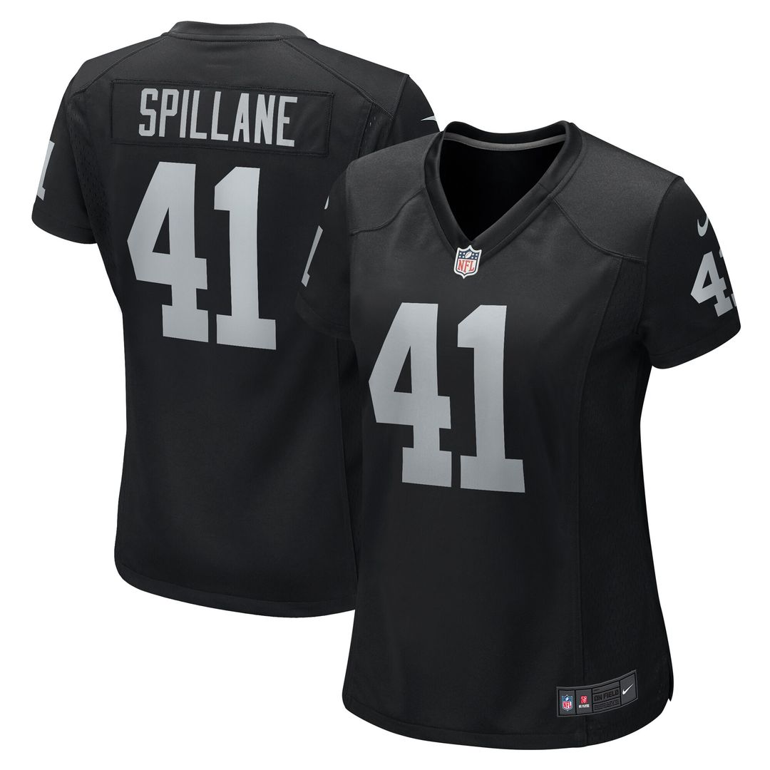 Robert Spillane Las Vegas Raiders Nike Women's Game Player Jersey - Black Official NFL Team Apparel Football Fan Gear