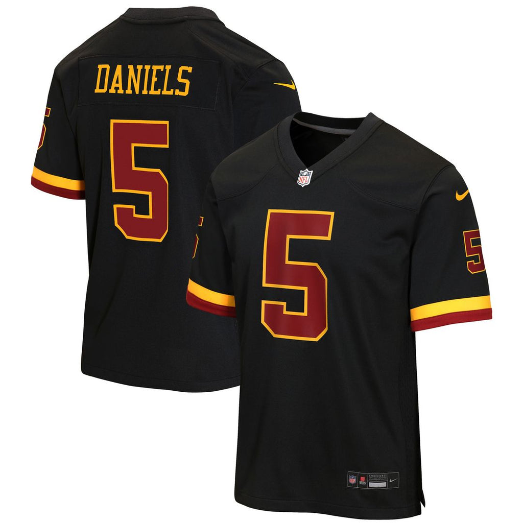 Jayden Daniels Washington Commanders Nike Youth Hail Raiser Alternate Game Jersey - Black Official NFL Team Apparel Football Fan Gear