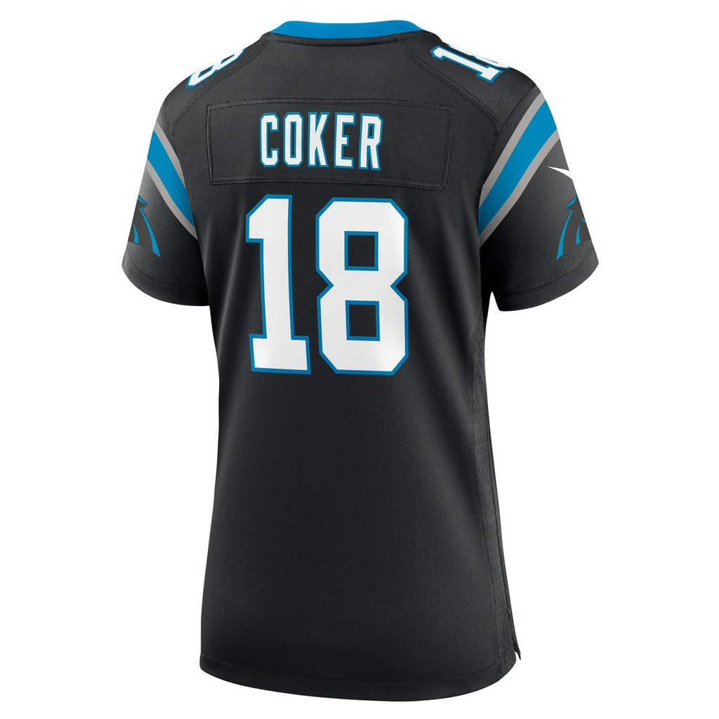 Jalen Coker Carolina Panthers Nike Women's Team Game Jersey - Black Official NFL Team Apparel Football Fan Gear