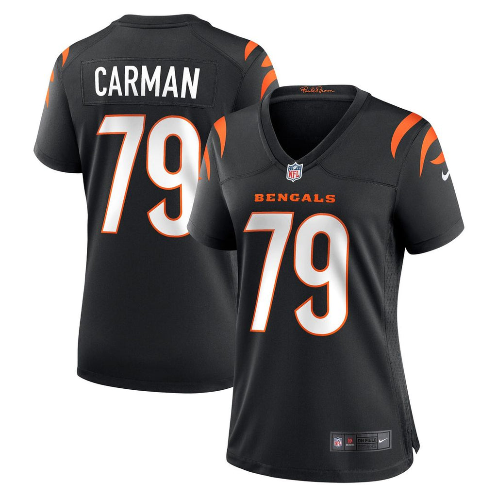 Jackson Carman Cincinnati Bengals Nike Women's Game Jersey - Black Official NFL Team Apparel Football Fan Gear