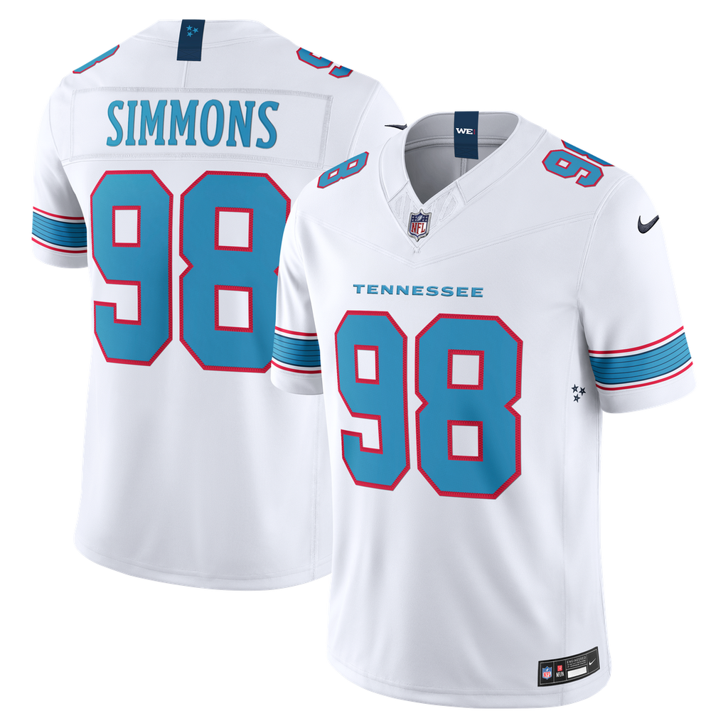 Jeffery Simmons Tennessee Titans Nike Vapor F.U.S.E. Stitched Limited Jersey - White Official NFL Team Apparel Football Fan Gear