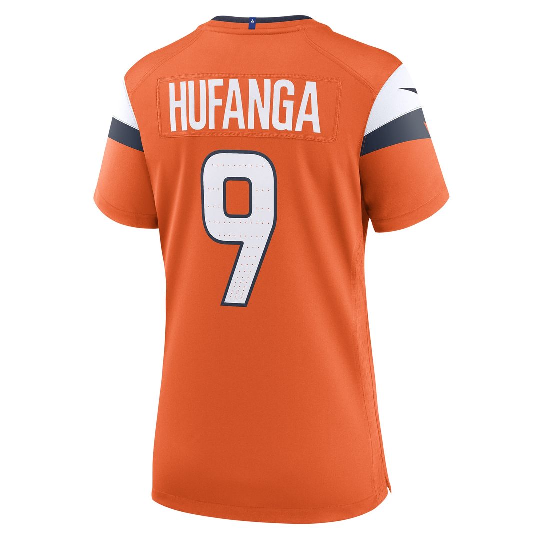 Talanoa Hufanga Denver Broncos Nike Women's Team Game Jersey - Orange Official NFL Team Apparel Football Fan Gear