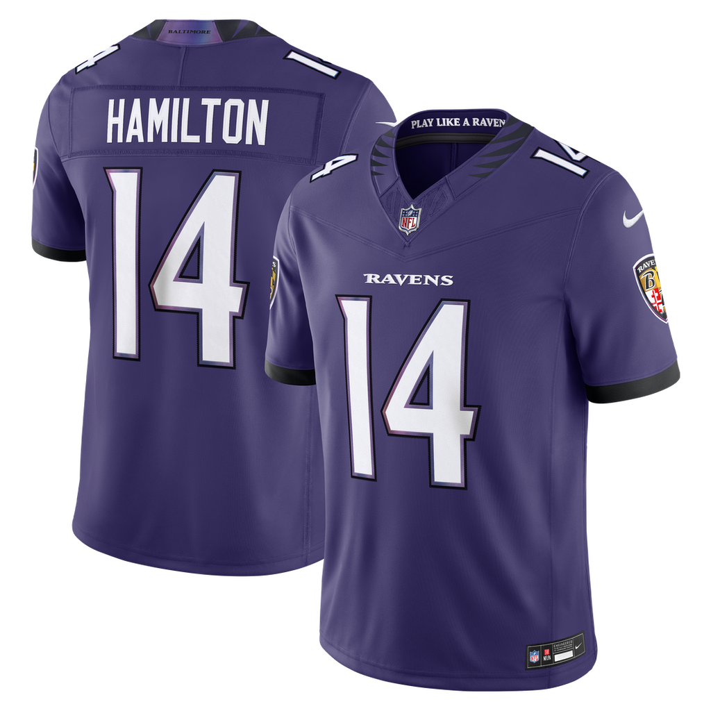 Kyle Hamilton Baltimore Ravens Nike Vapor F.U.S.E. Stitched Limited Jersey - Purple Official NFL Team Apparel Football Fan Gear