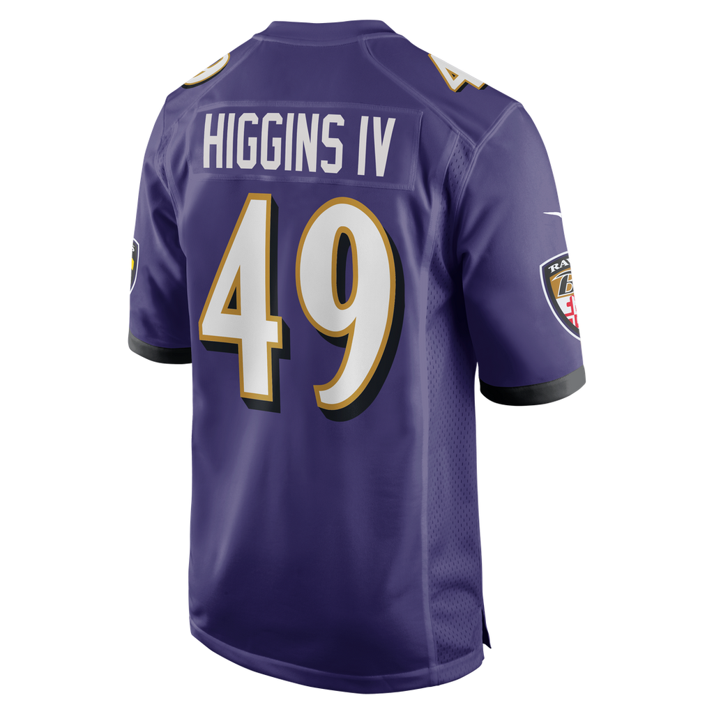 Jay Higgins IV Baltimore Ravens Nike Team Game Jersey - Purple Official NFL Team Apparel Football Fan Gear