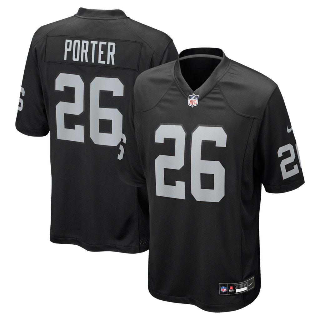 Darien Porter Las Vegas Raiders Nike Team Game Jersey - Black Official NFL Team Apparel Football Fan Gear