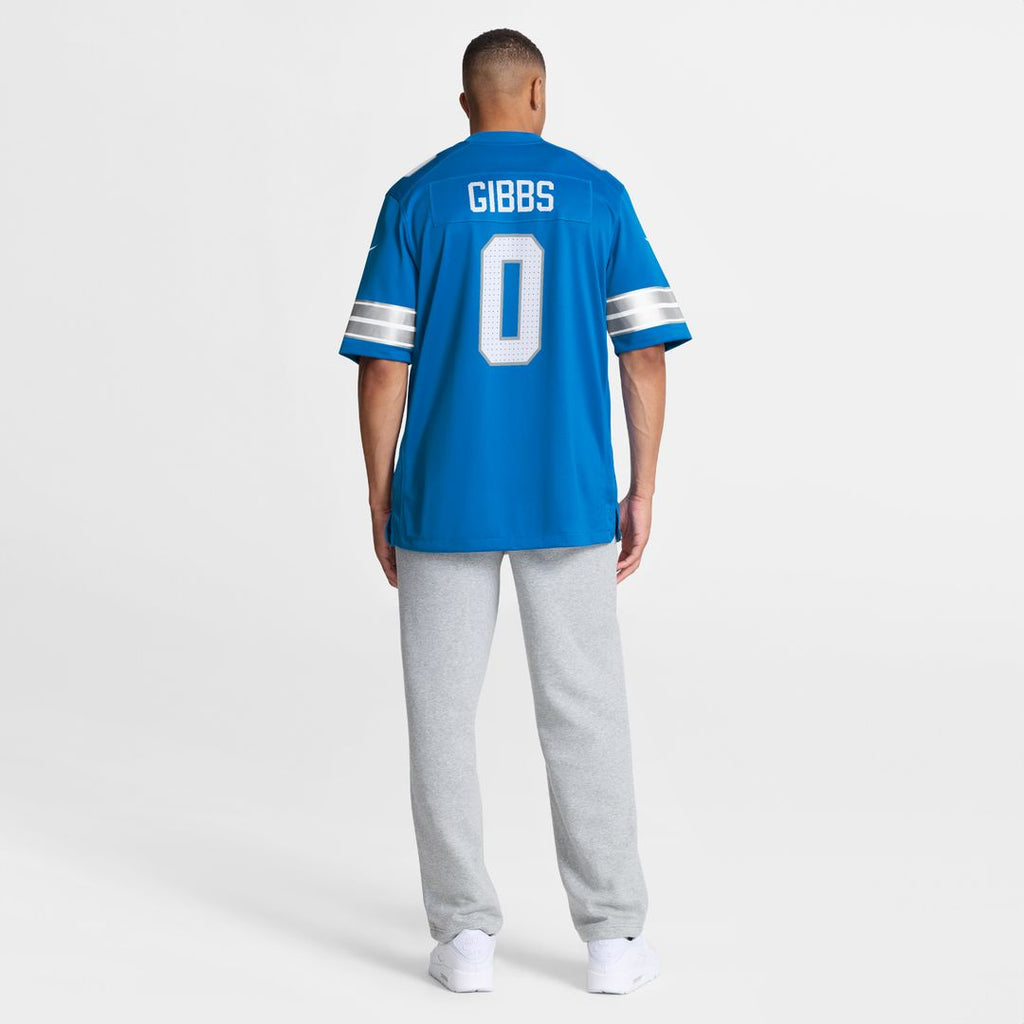 Jahmyr Gibbs Detroit Lions Nike Game Player Jersey - Blue Official NFL Team Apparel Football Fan Gear