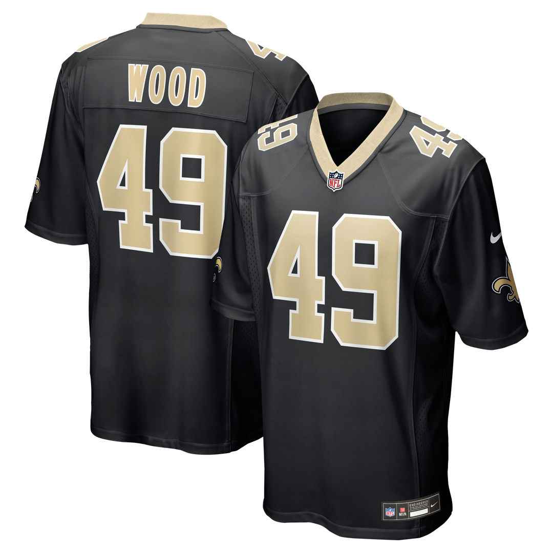 Zach Wood New Orleans Saints Nike Game Jersey - Black Official NFL Team Apparel Football Fan Gear