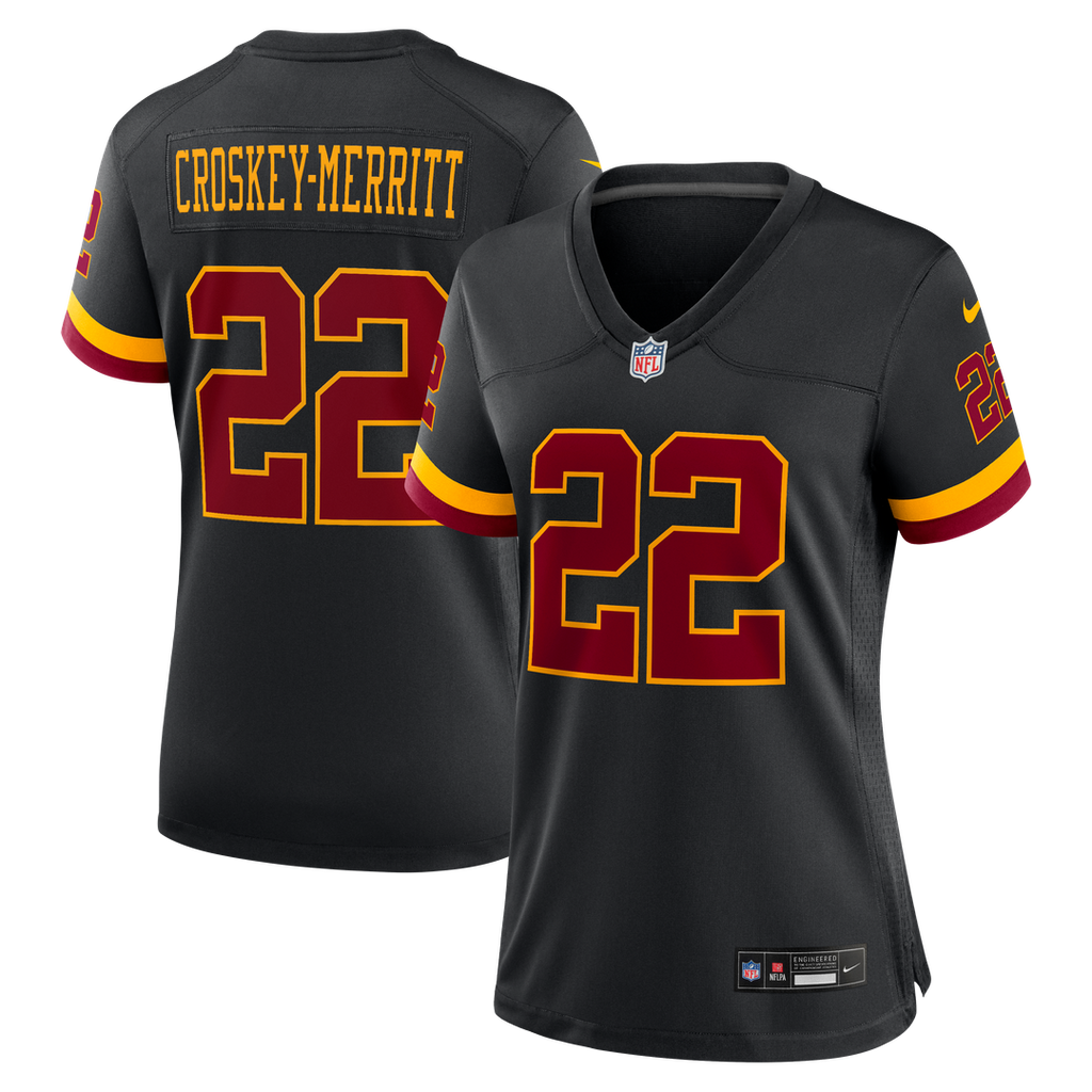 Jacory Croskey-Merritt Washington Commanders Nike Women's Hail Raiser Alternate Game Jersey - Black Official NFL Team Apparel Football Fan Gear