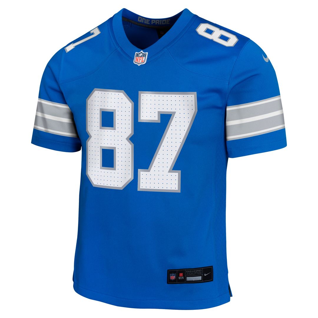 Sam LaPorta Detroit Lions Nike Youth Game Jersey - Blue Official NFL Team Apparel Football Fan Gear