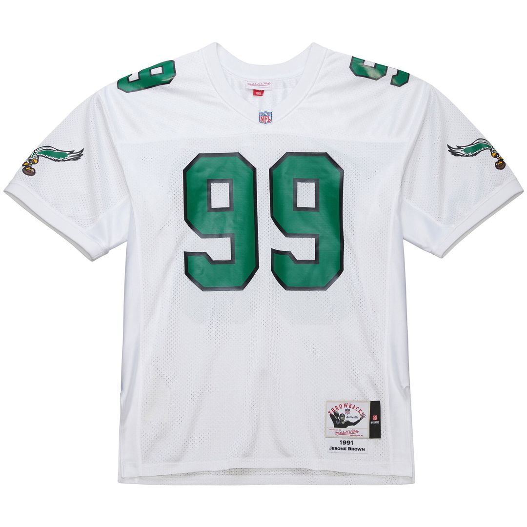 Jerome Brown Philadelphia Eagles Mitchell & Ness 1991 Authentic Throwback Retired Player Jersey - White Official NFL Team Apparel Football Fan Gear