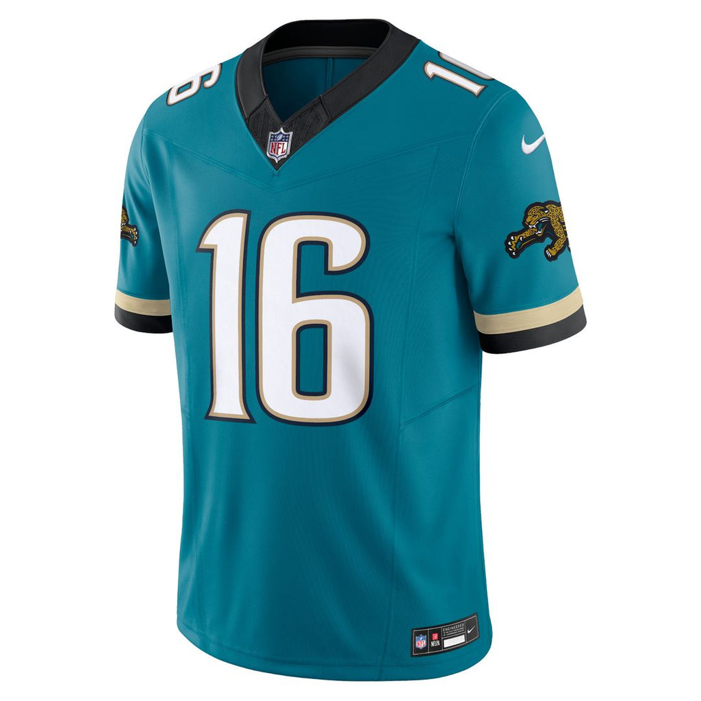 Trevor Lawrence Jacksonville Jaguars Nike Prowler Throwback Vapor F.U.S.E. Limited Jersey - Teal Official NFL Team Apparel Football Fan Gear