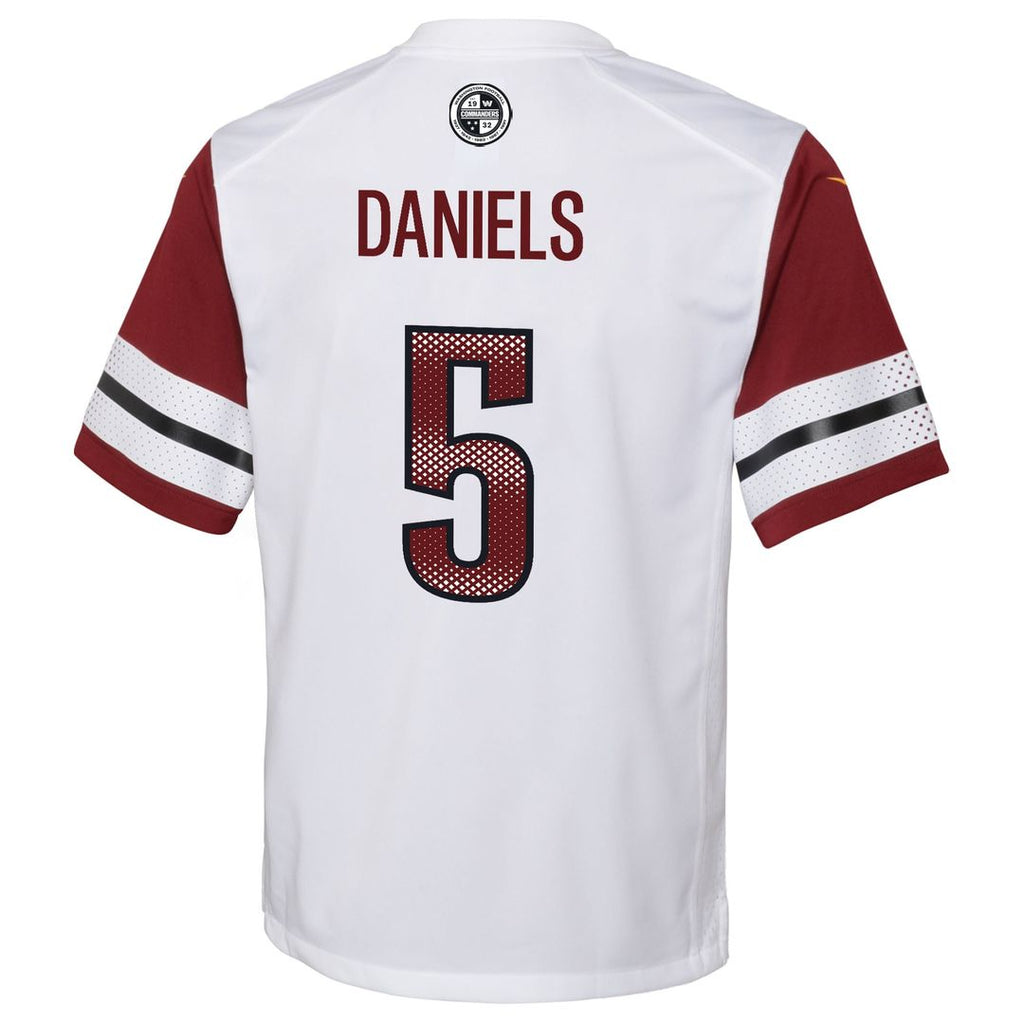 Jayden Daniels Washington Commanders Nike Youth Game Jersey - White Official NFL Team Apparel Football Fan Gear