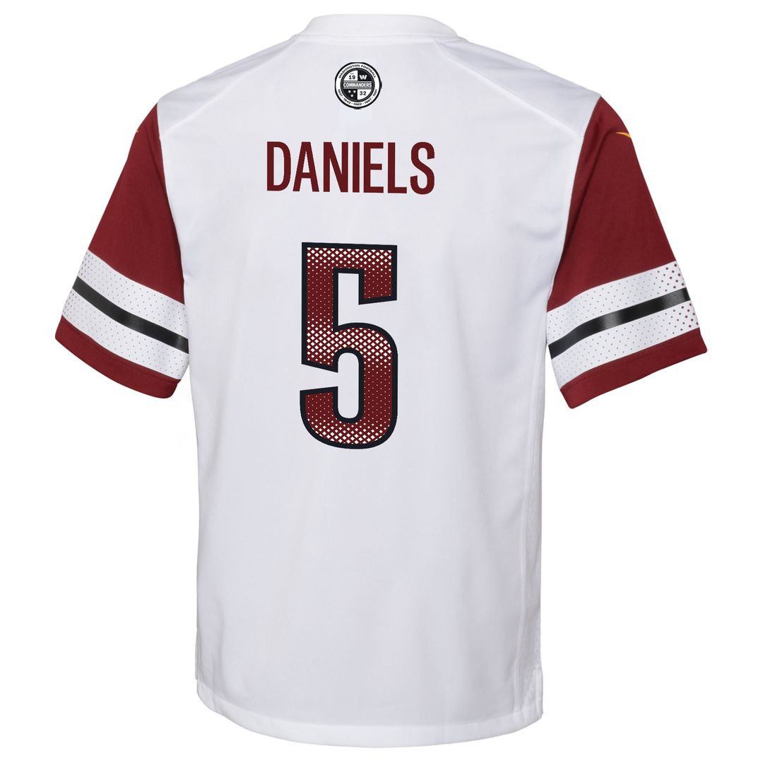 Jayden Daniels Washington Commanders Nike Youth Game Jersey - White Official NFL Team Apparel Football Fan Gear