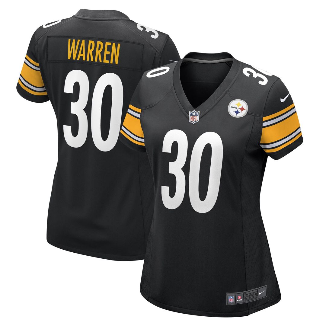 Jaylen Warren Pittsburgh Steelers Nike Women's Game Player Jersey - Black Official NFL Team Apparel Football Fan Gear