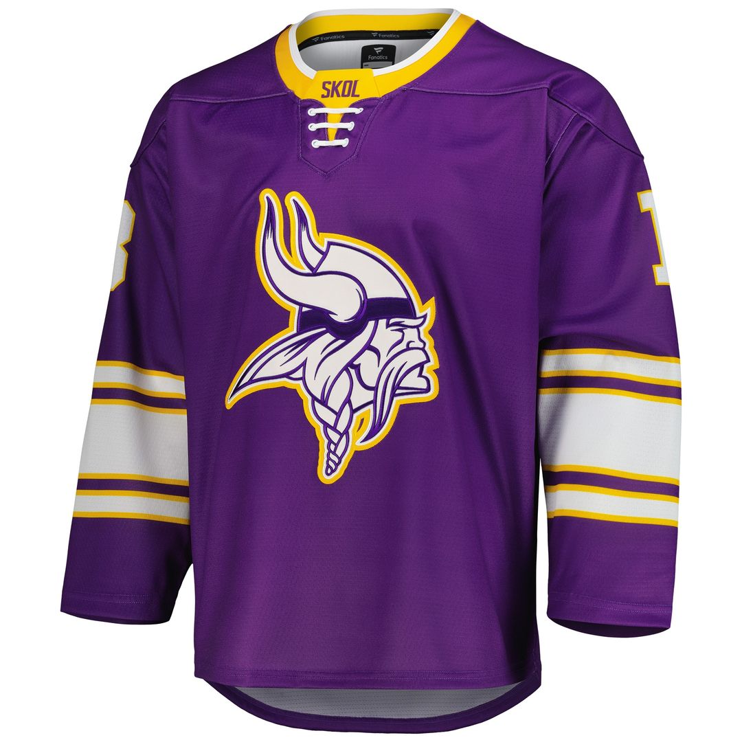 Justin Jefferson Minnesota Vikings Fanatics Hockey Jersey - Purple Official NFL Team Apparel Football Fan Gear
