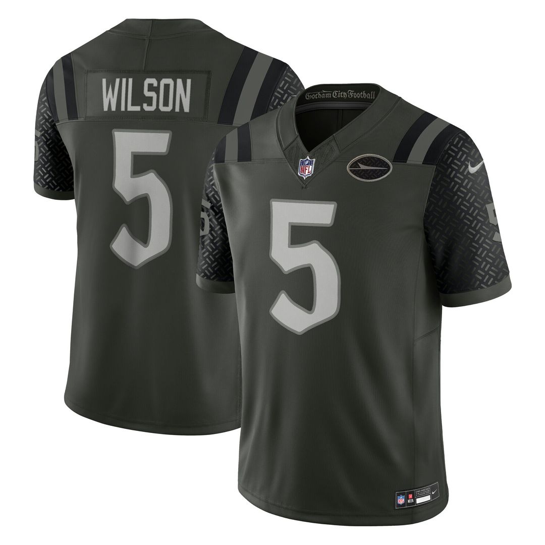Garrett Wilson New York Jets Nike 2025 Rivalries Collection Stitched Limited Jersey - Gotham Green Official NFL Team Apparel Football Fan Gear