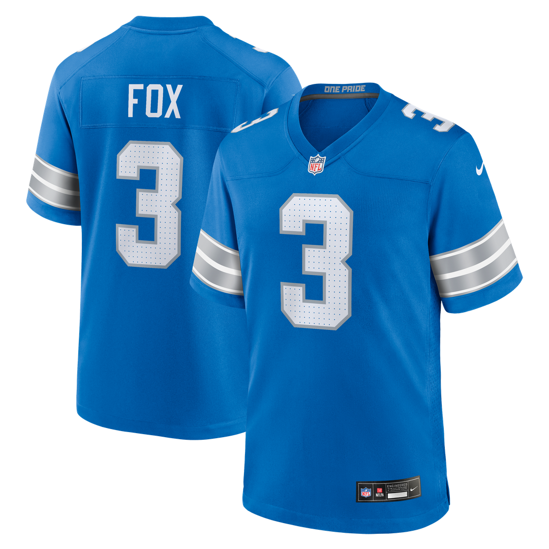 Jack Fox Detroit Lions Nike Team Game Jersey - Blue Official NFL Team Apparel Football Fan Gear