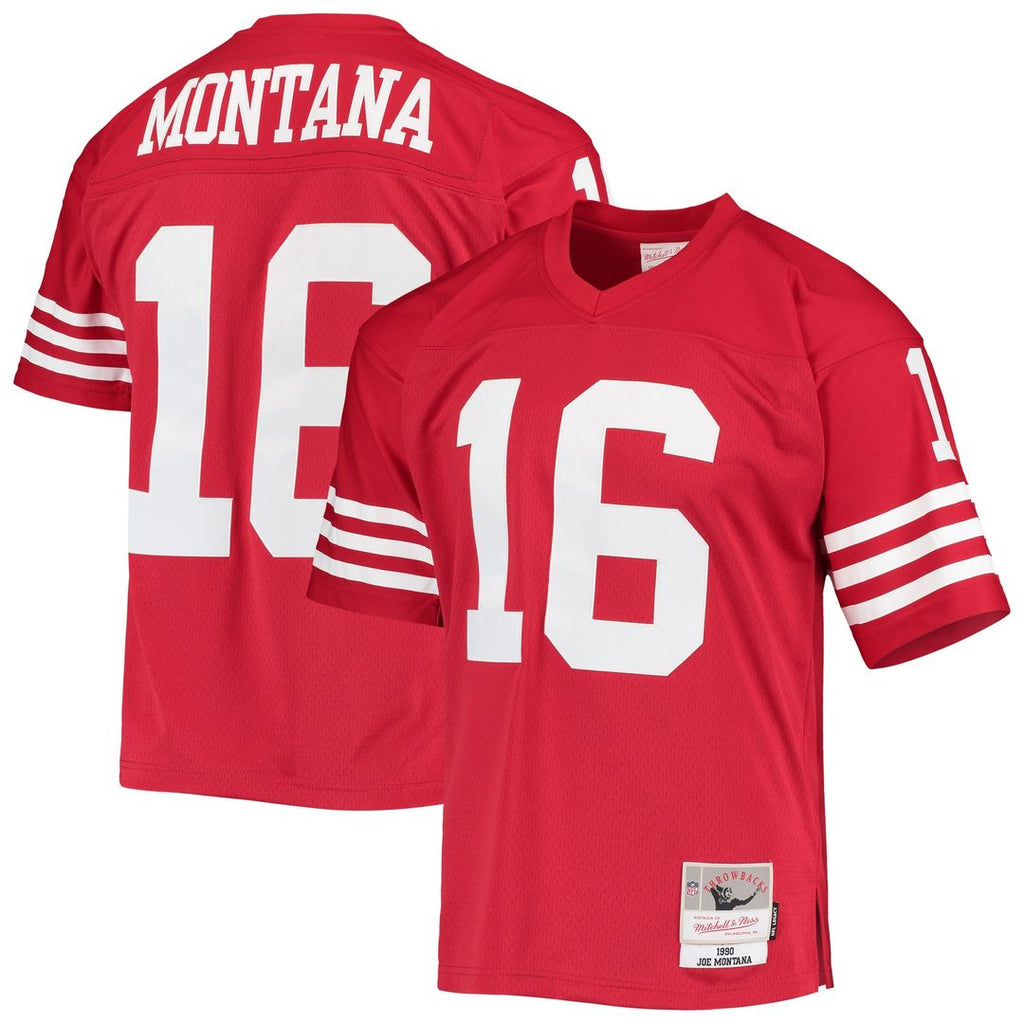 Joe Montana San Francisco 49ers Mitchell & Ness Legacy Replica Jersey - Scarlet Official NFL Team Apparel Football Fan Gear