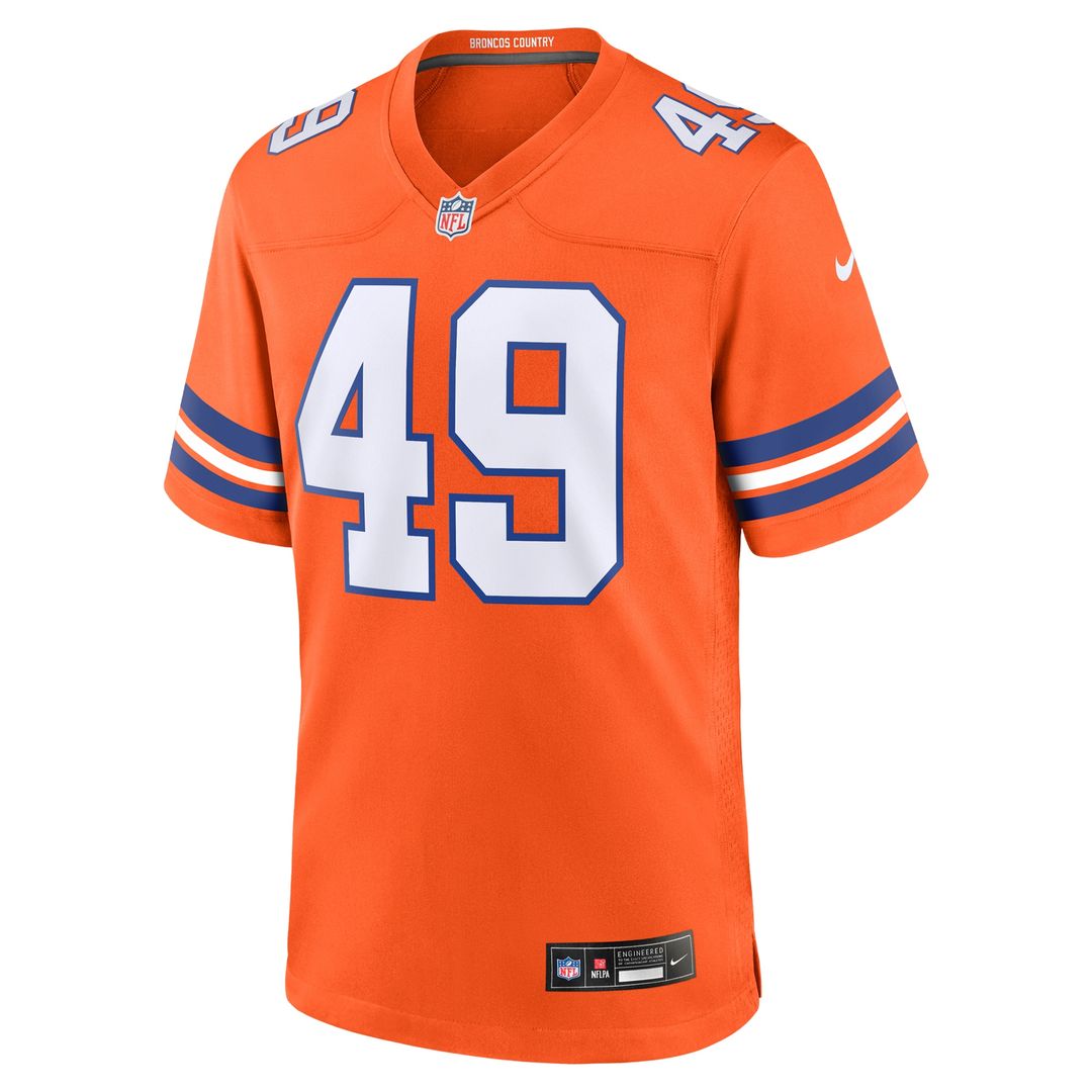 Alex Singleton Denver Broncos Nike Alternate Game Jersey - Orange Official NFL Team Apparel Football Fan Gear