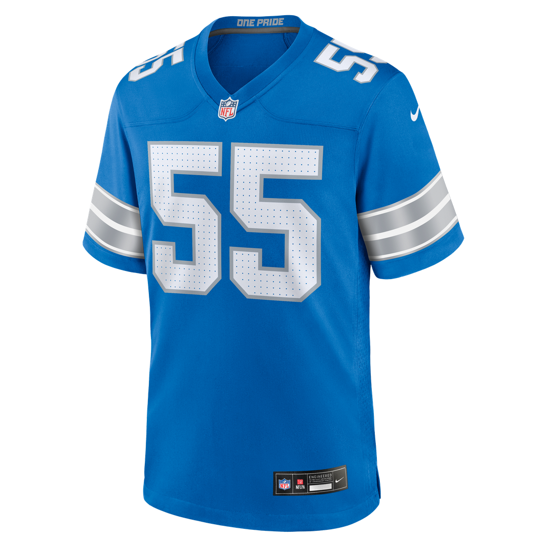 Derrick Barnes Detroit Lions Nike Team Game Jersey - Blue Official NFL Team Apparel Football Fan Gear