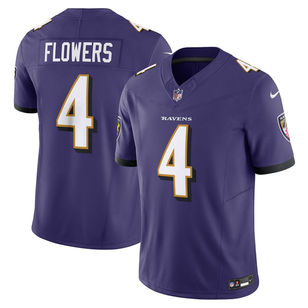 Zay Flowers Baltimore Ravens Nike Vapor F.U.S.E. Limited Jersey - Purple Official NFL Team Apparel Football Fan Gear