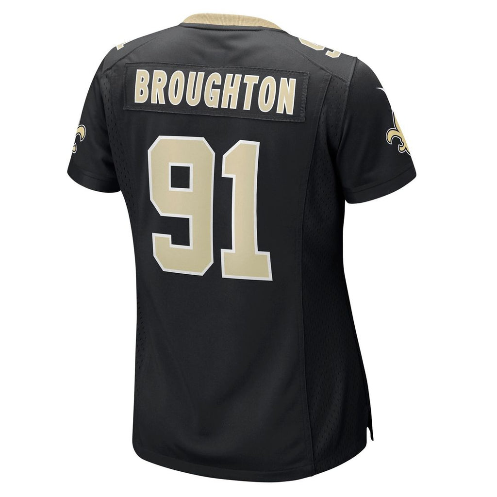 Vernon Broughton New Orleans Saints Nike Women's Team Game Jersey - Black Official NFL Team Apparel Football Fan Gear