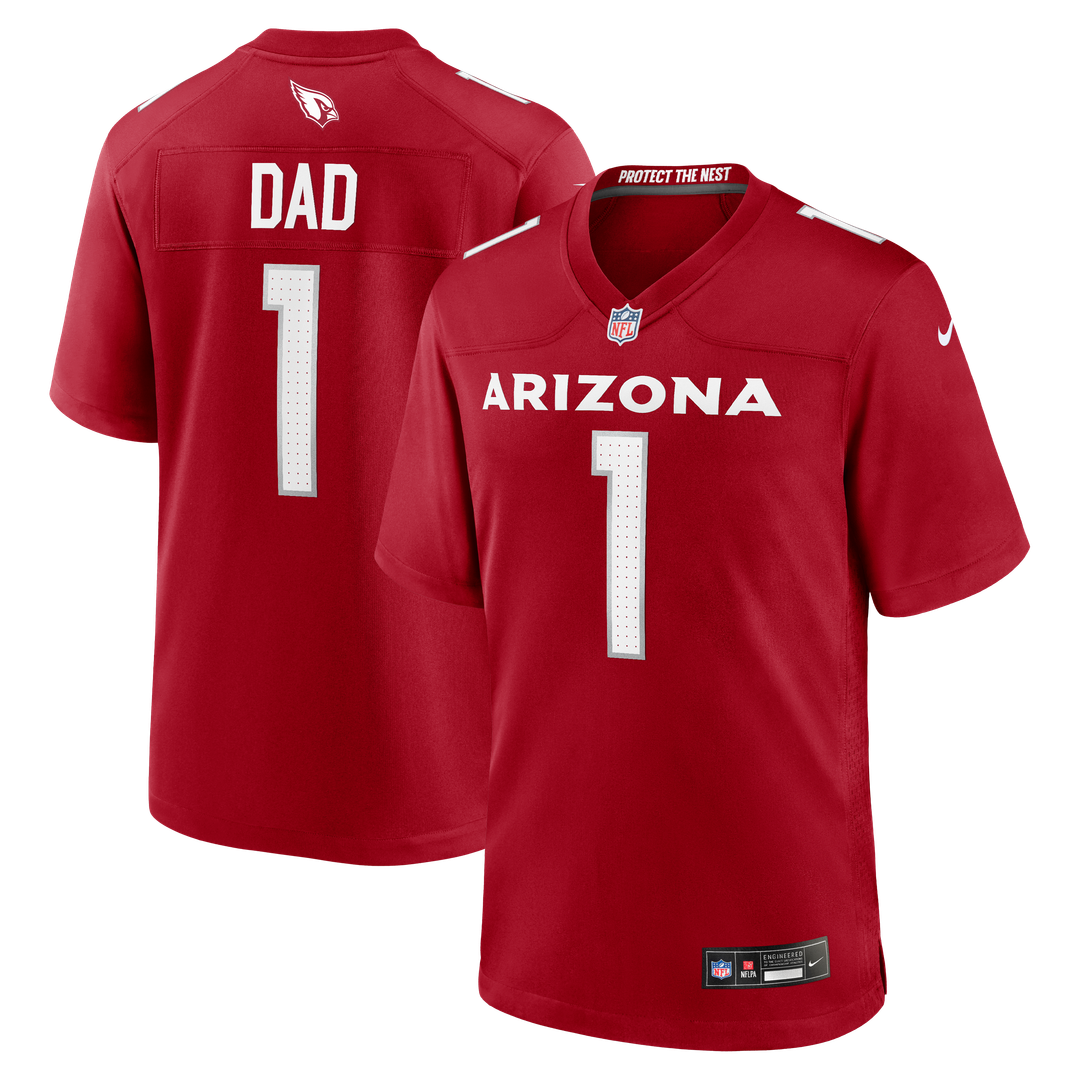 Number 1 Dad Arizona Cardinals Nike Game Jersey - Cardinal Official NFL Team Apparel Football Fan Gear