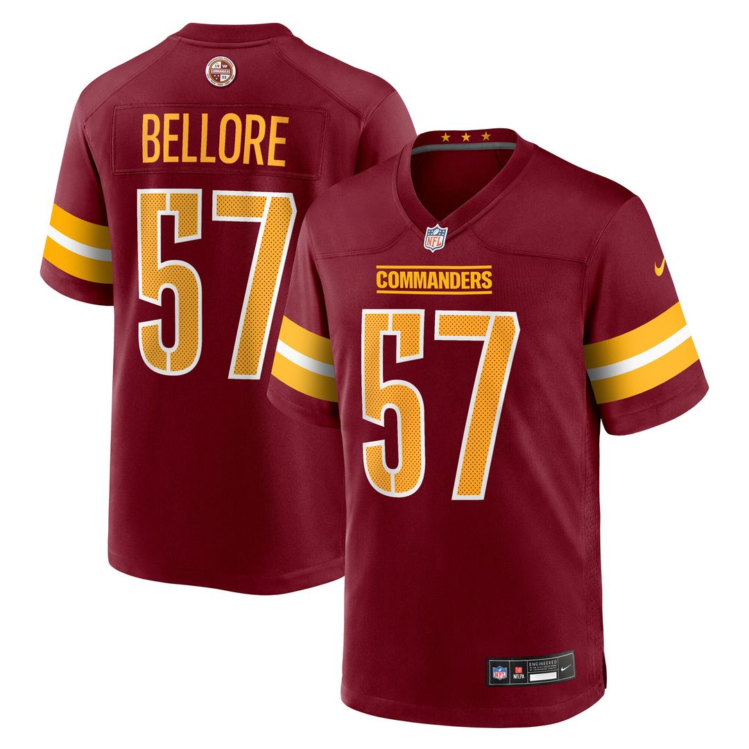 Nick Bellore Washington Commanders Nike Team Game Jersey - Burgundy Official NFL Team Apparel Football Fan Gear