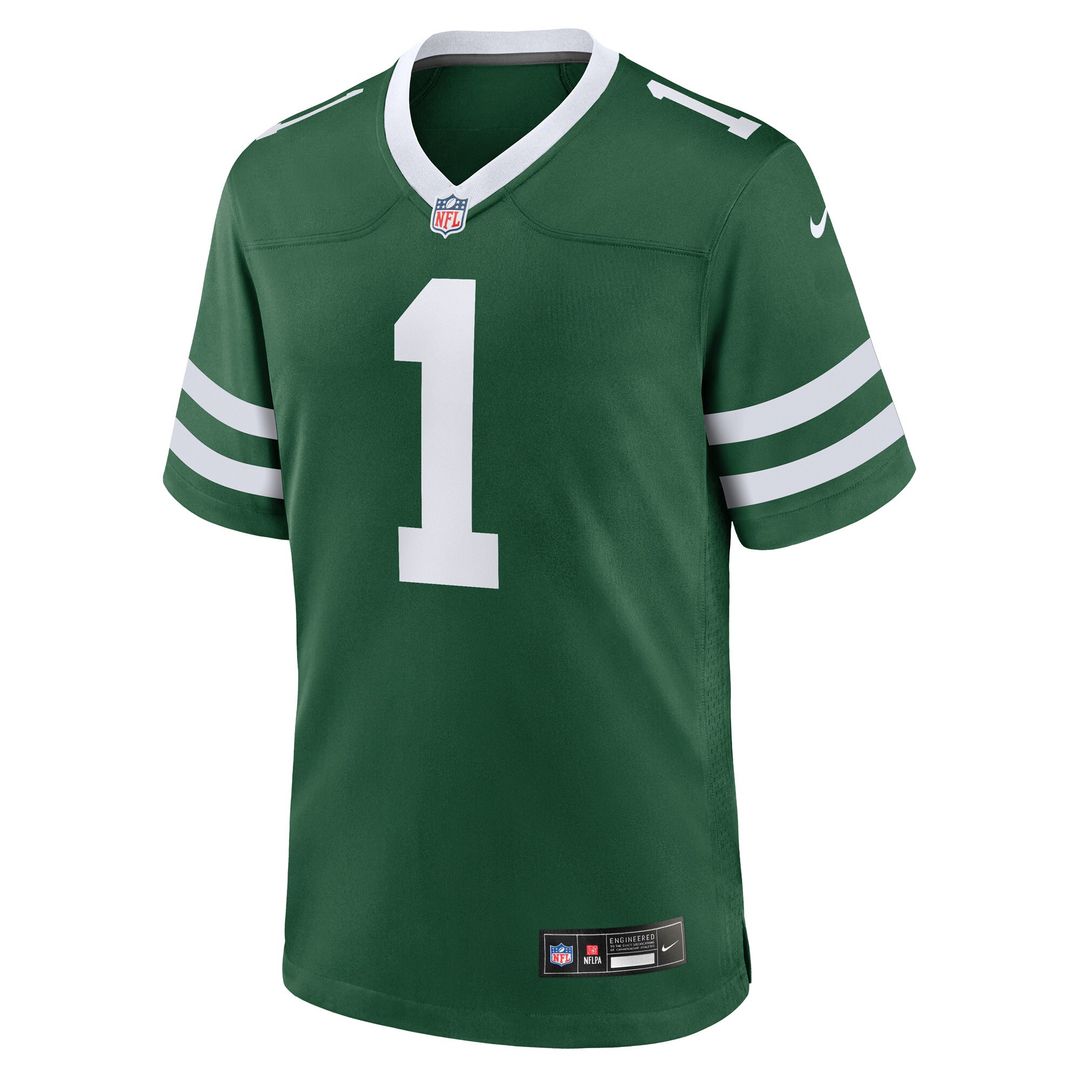 Number 1 Groom New York Jets Nike Game Jersey - Legacy Green Official NFL Team Apparel Football Fan Gear