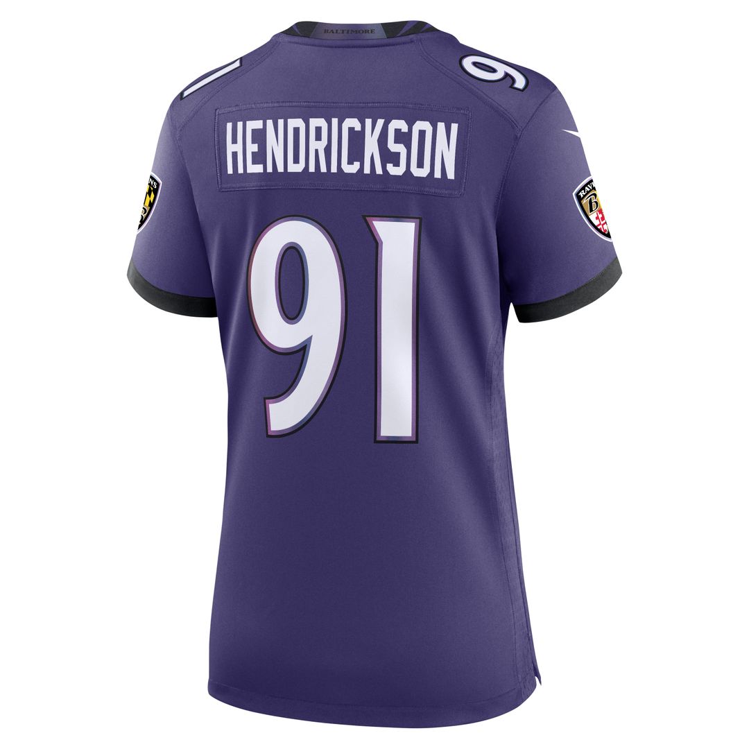 Trey Hendrickson Baltimore Ravens Nike Women's Team Game Jersey - Purple Official NFL Team Apparel Football Fan Gear