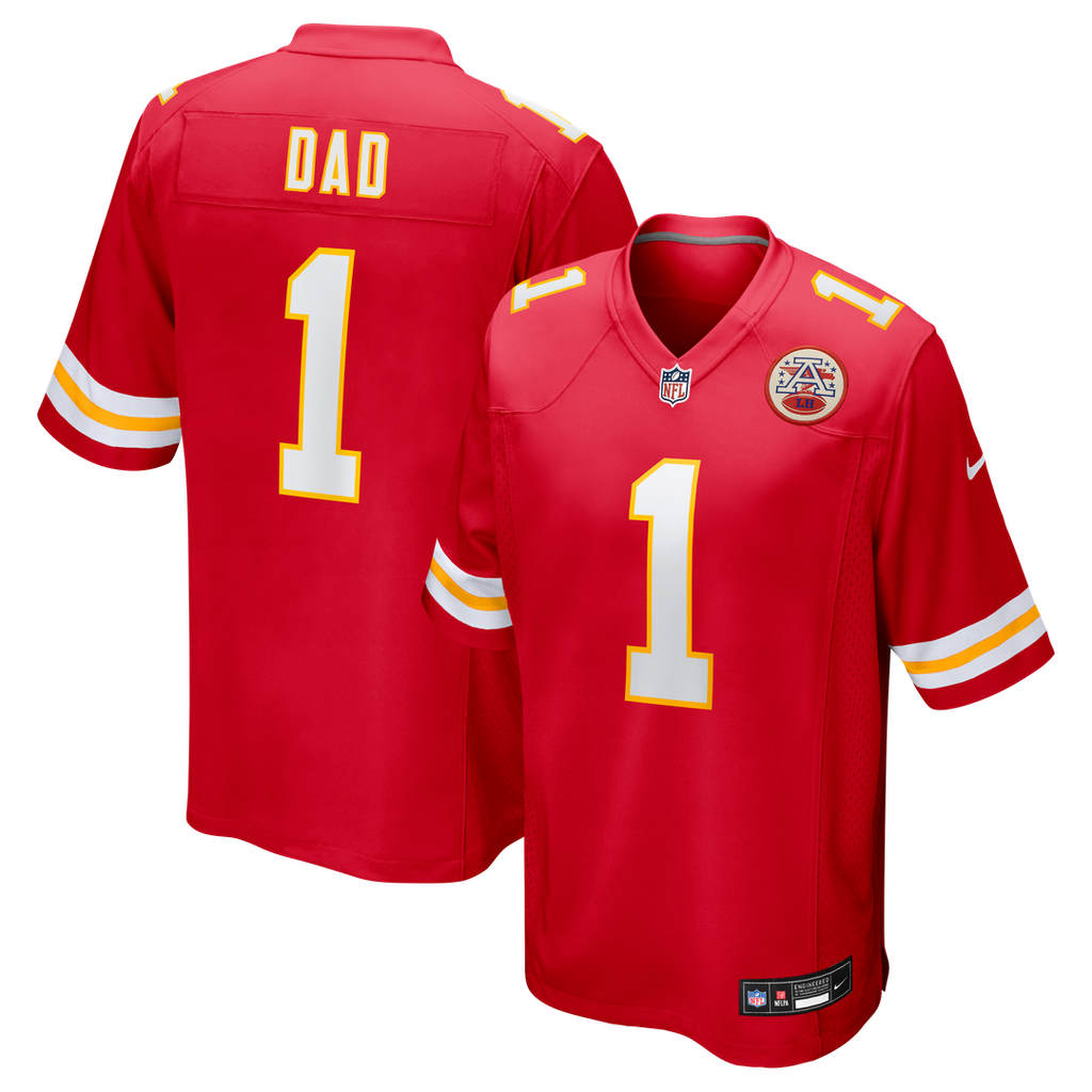 Number 1 Dad Kansas City Chiefs Nike Game Jersey - Red Official NFL Team Apparel Football Fan Gear