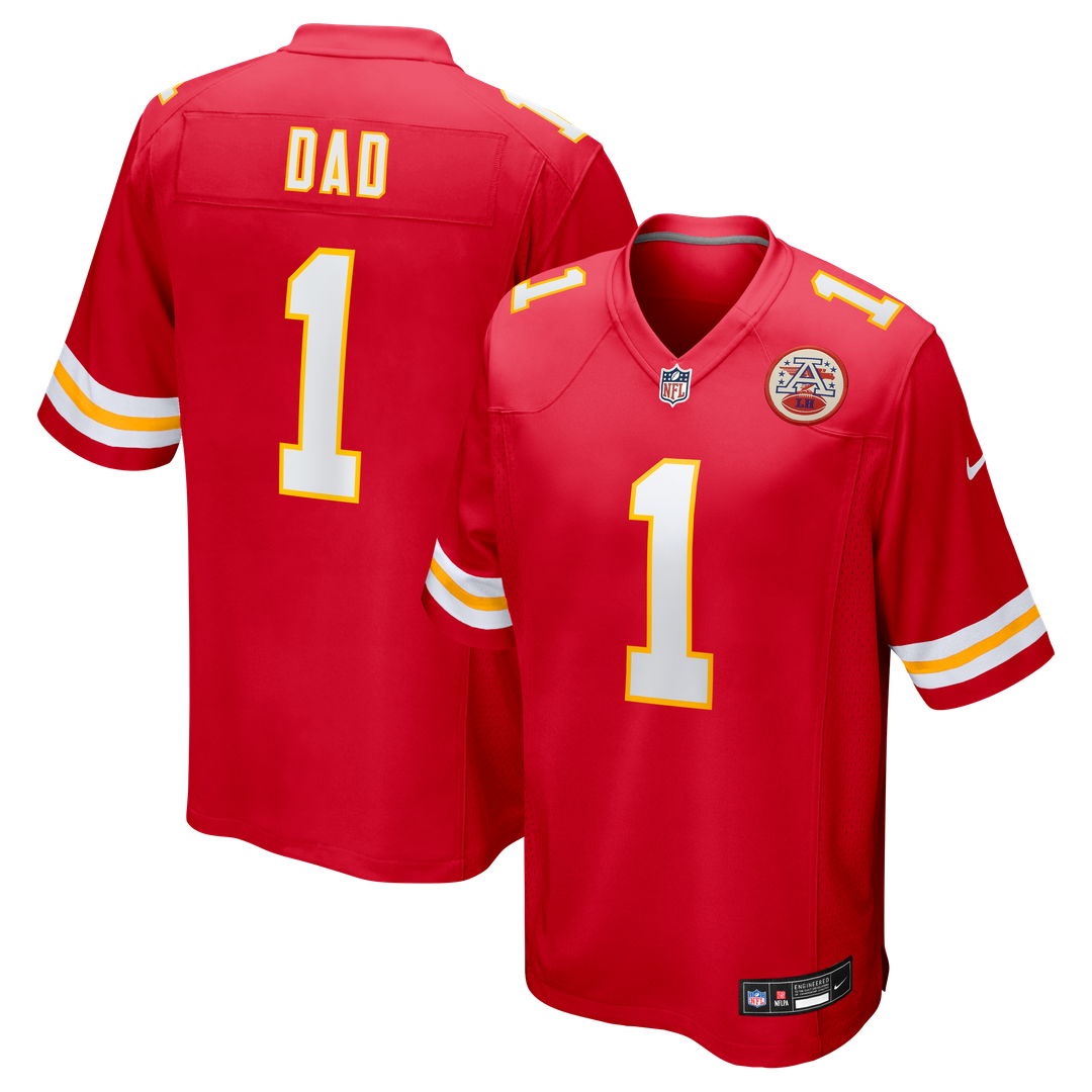 Number 1 Dad Kansas City Chiefs Nike Game Jersey - Red Official NFL Team Apparel Football Fan Gear