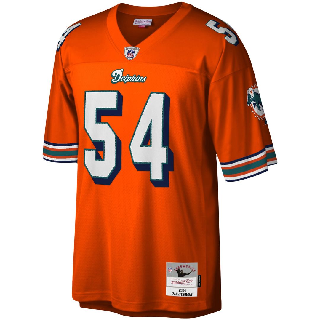 Zach Thomas Miami Dolphins Mitchell & Ness Legacy Replica Jersey - Orange Official NFL Team Apparel Football Fan Gear