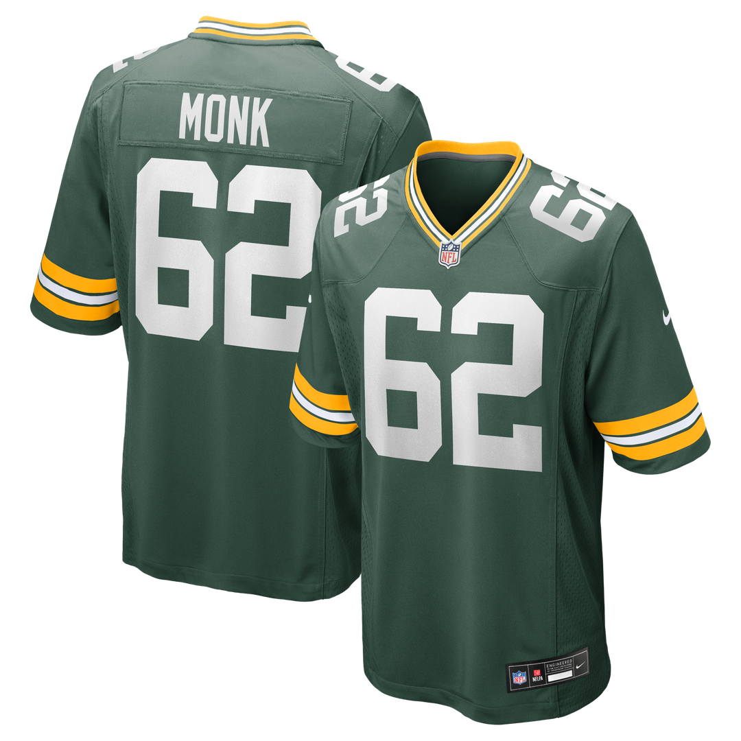 Jacob Monk Green Bay Packers Nike Game Jersey - Green Official NFL Team Apparel Football Fan Gear