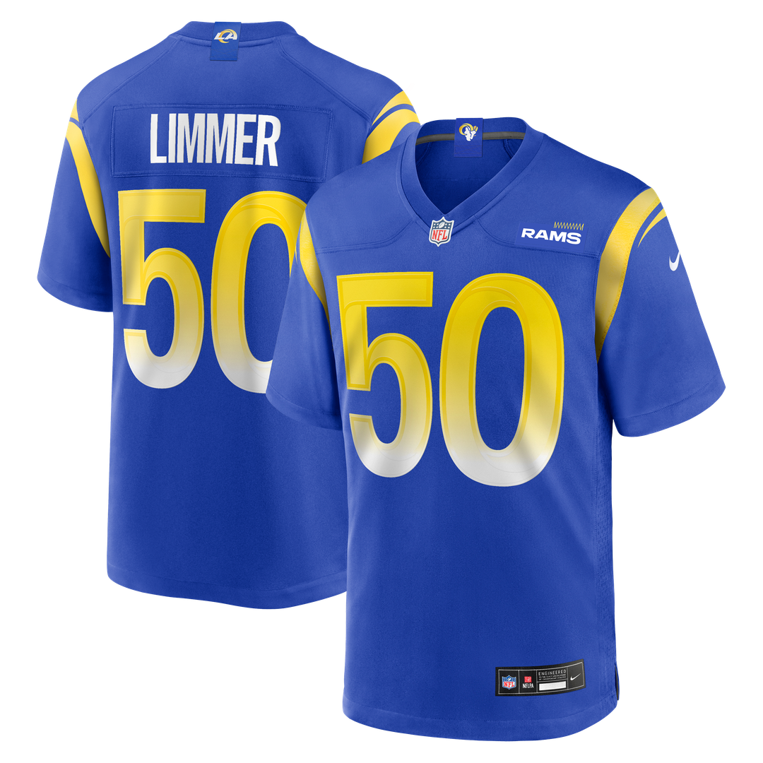 Beaux Limmer Los Angeles Rams Nike Team Game Jersey - Royal Official NFL Team Apparel Football Fan Gear