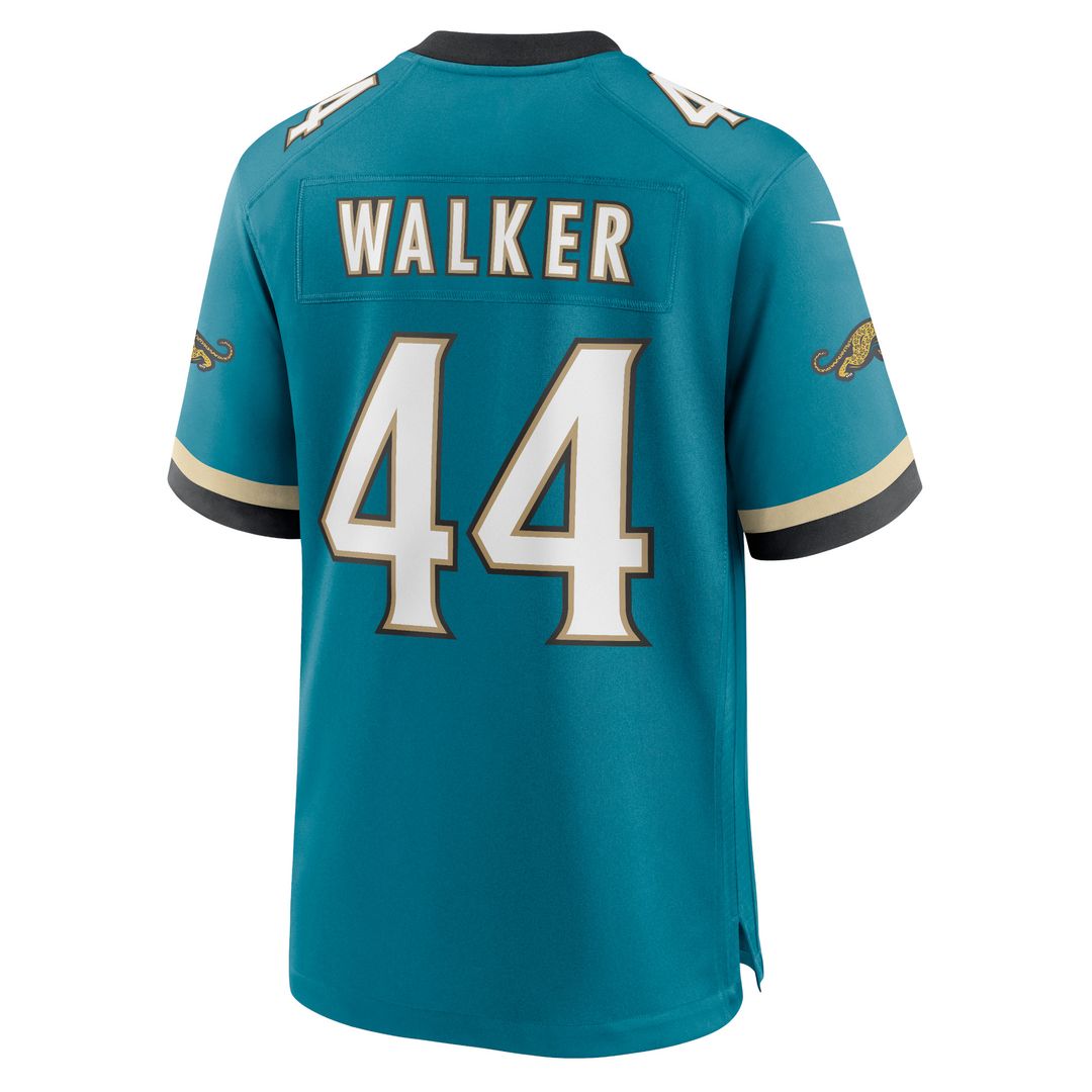 Travon Walker Jacksonville Jaguars Nike Prowler Throwback Player Game Jersey - Teal Official NFL Team Apparel Football Fan Gear