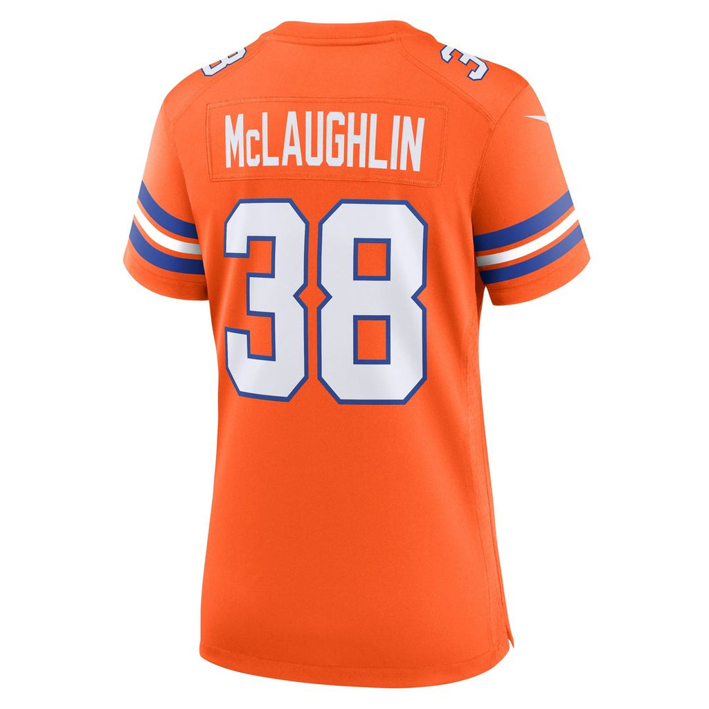 Jaleel McLaughlin Denver Broncos Nike Women's Mile High Collection 1977 Throwback Player Game Jersey - Orange Official NFL Team Apparel Football Fan G