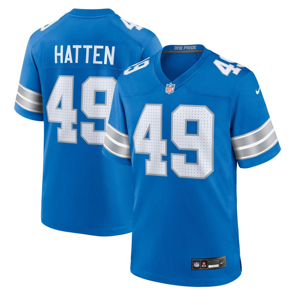 Hogan Hatten Detroit Lions Nike Game Jersey - Blue Official NFL Team Hat Football Fan Cap
