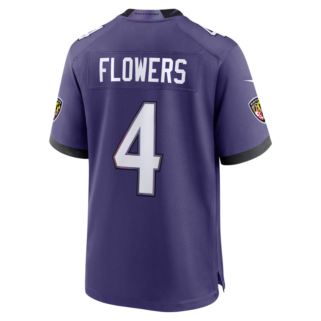 Zay Flowers Baltimore Ravens Nike Team Game Jersey - Purple Official NFL Team Apparel Football Fan Gear