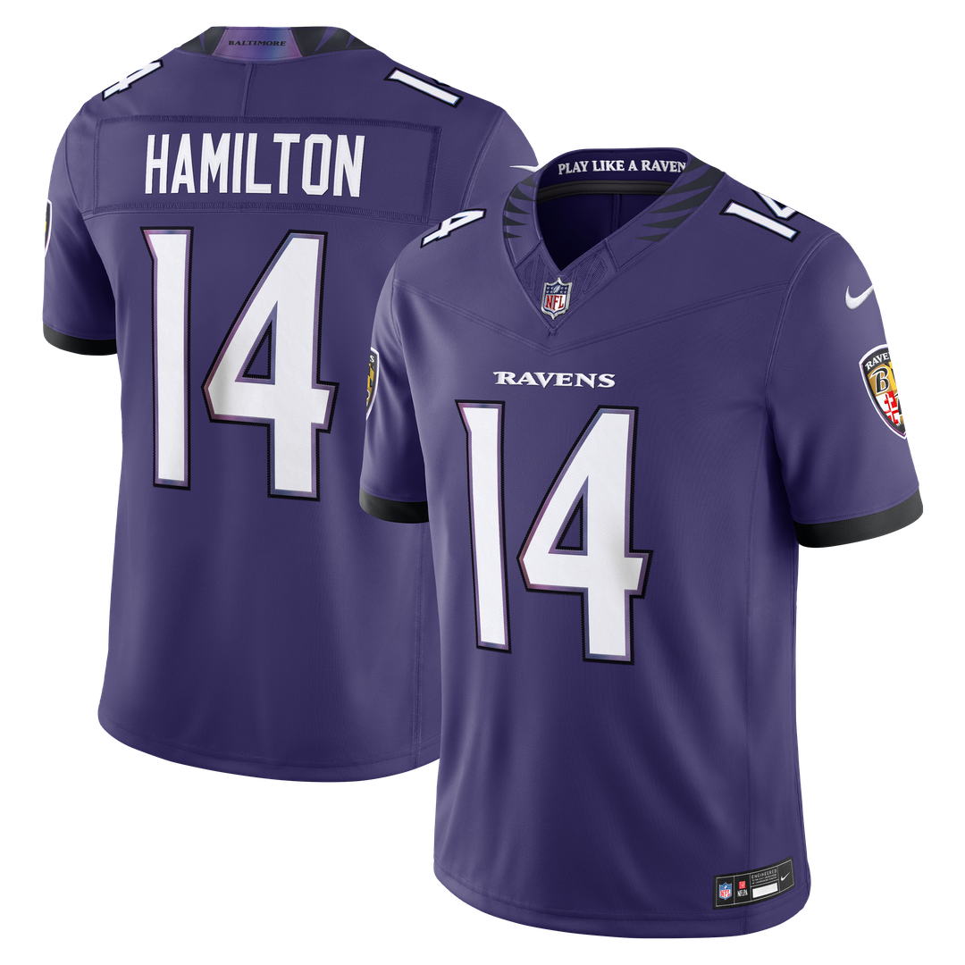 Kyle Hamilton Baltimore Ravens Nike Vapor F.U.S.E. Stitched Limited Jersey - Purple Official NFL Team Apparel Football Fan Gear
