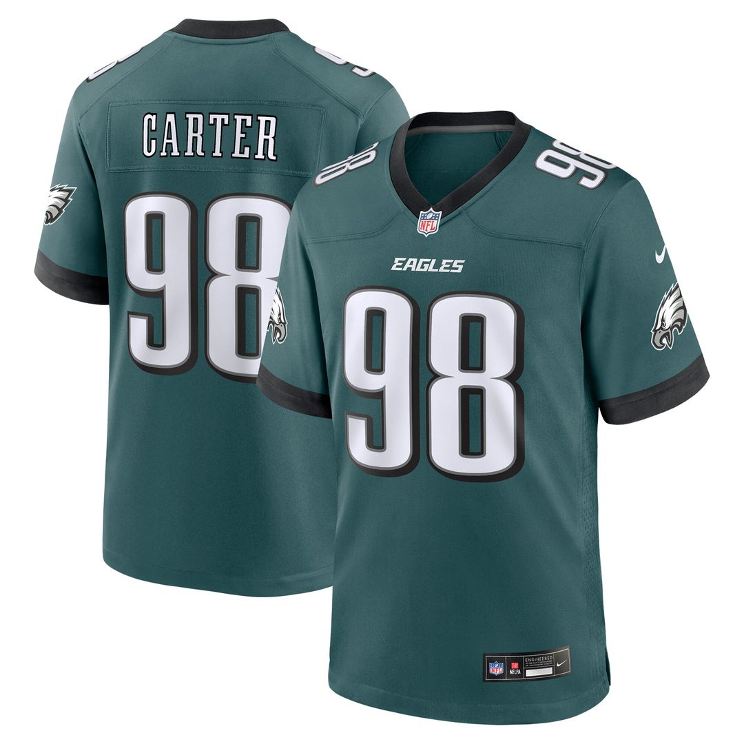 Jalen Carter Philadelphia Eagles Nike Team Game Jersey - Midnight Green Official NFL Team Apparel Football Fan Gear