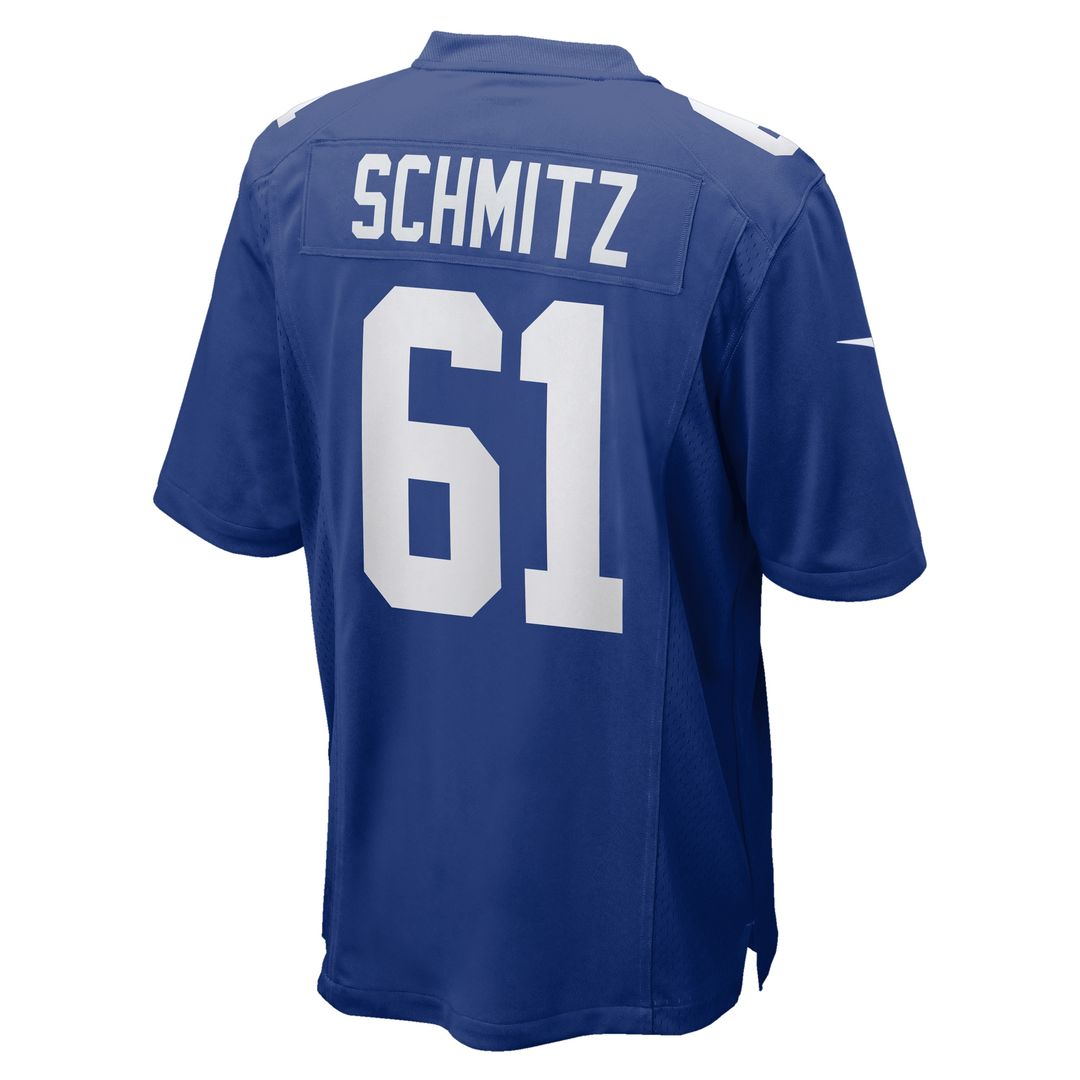 John Michael Schmitz New York Giants Nike Team Game Jersey - Royal Official NFL Team Apparel Football Fan Gear