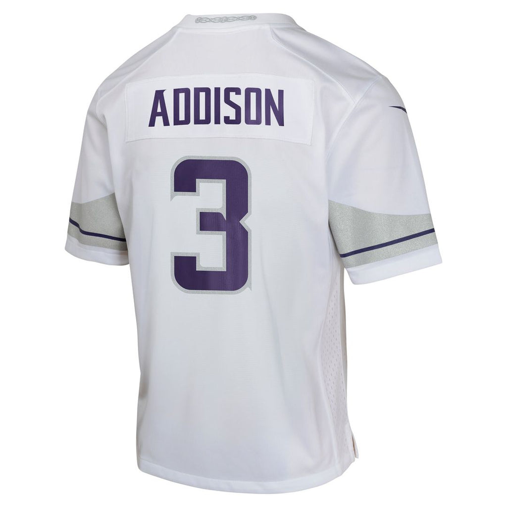 Jordan Addison Minnesota Vikings Nike Youth Game Jersey - White Official NFL Team Apparel Football Fan Gear
