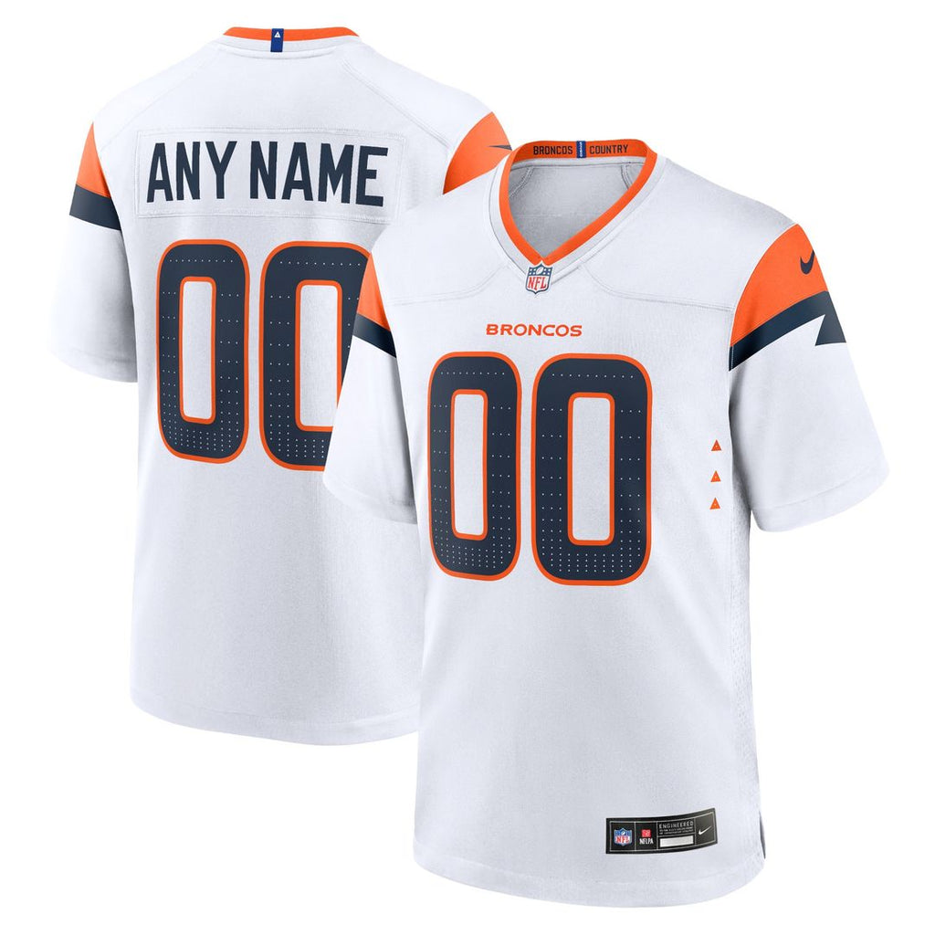 Denver Broncos Nike Custom Game Jersey - White Official NFL Team Apparel Football Fan Gear