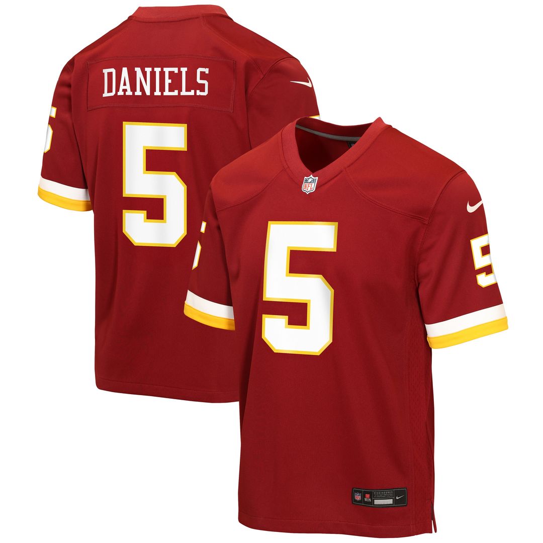 Jayden Daniels Washington Commanders Nike Youth Hail Raiser Alternate Game Jersey - Black Official NFL Team Apparel Football Fan Gear