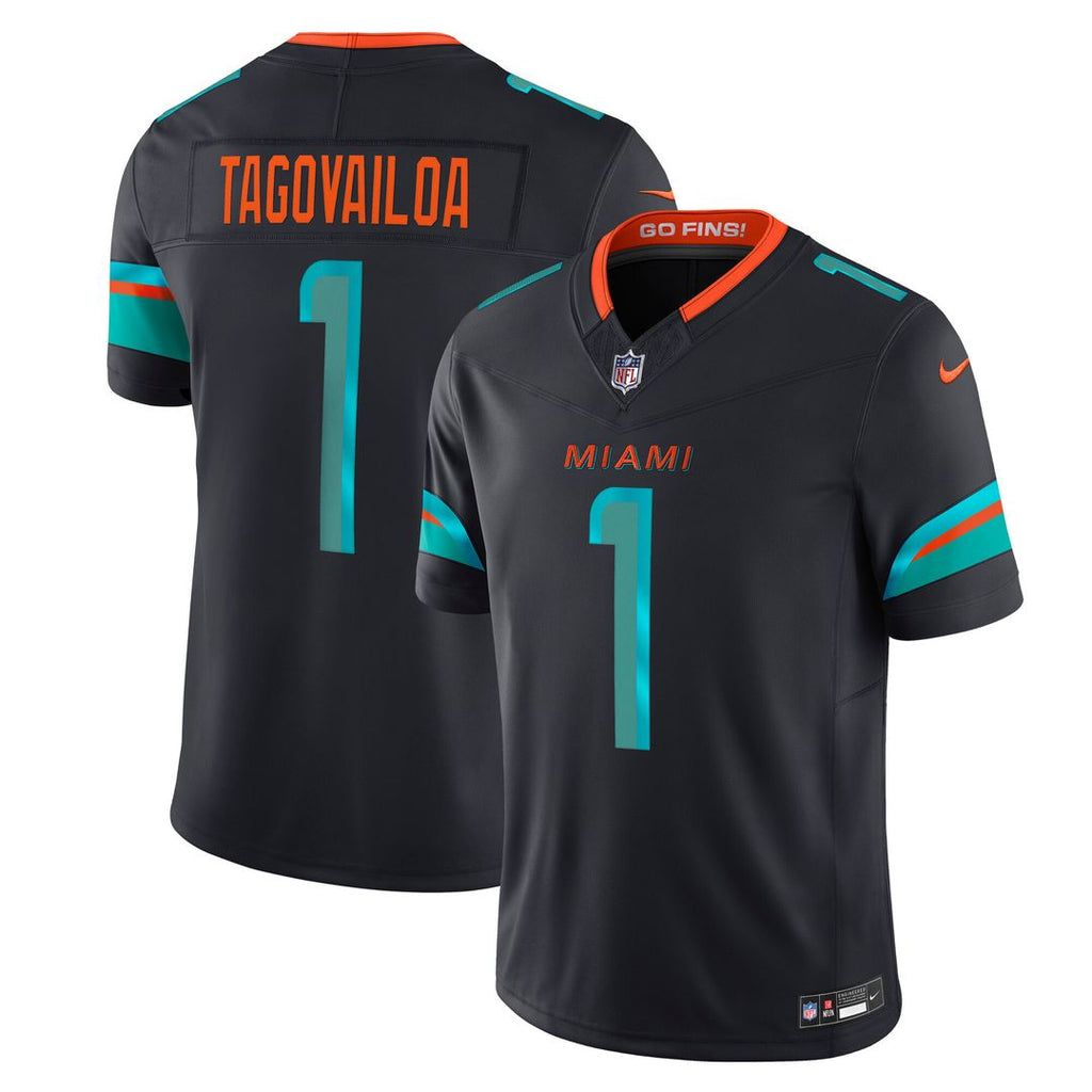 Tua Tagovailoa Miami Dolphins Nike 2025 Rivalries Collection Stitched Limited Jersey - Pitch Blue Official NFL Team Apparel Football Fan Gear