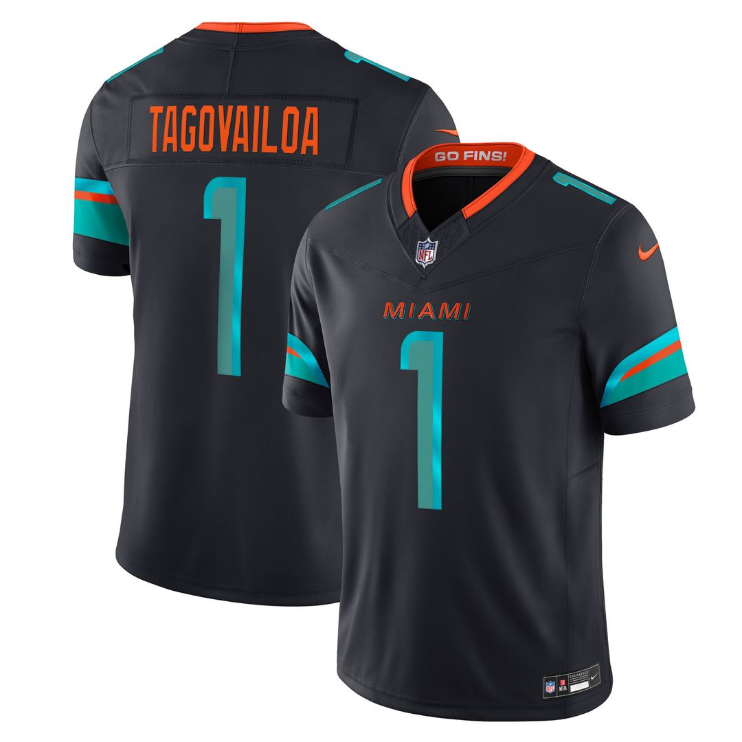 Tua Tagovailoa Miami Dolphins Nike 2025 Rivalries Collection Stitched Limited Jersey - Pitch Blue Official NFL Team Apparel Football Fan Gear