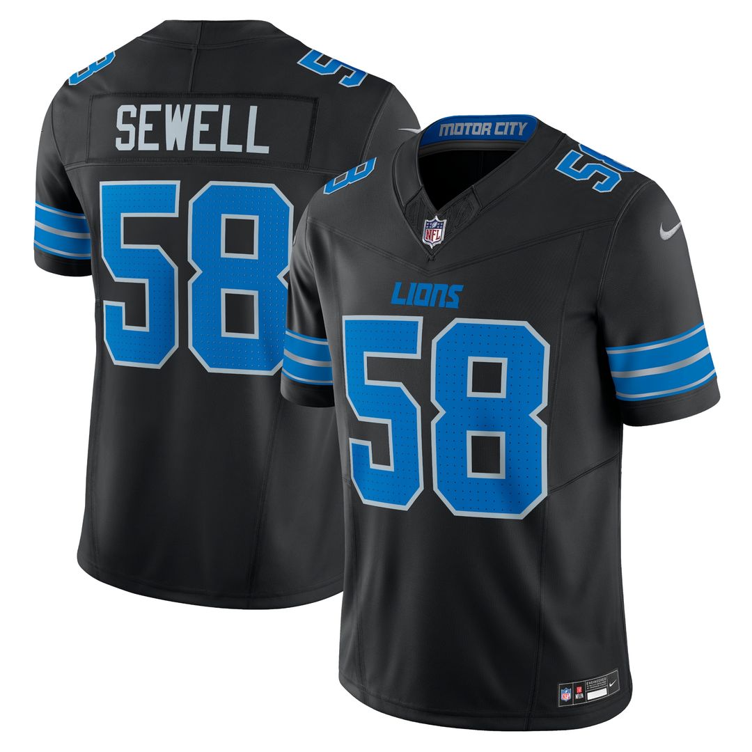 Penei Sewell Detroit Lions Nike Vapor F.U.S.E. Alternate Limited Jersey - Black Official NFL Team Apparel Football Fan Gear