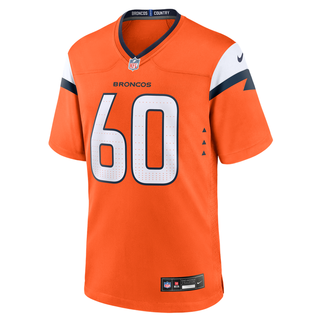 Luke Wattenberg Denver Broncos Nike Team Game Jersey - Orange Official NFL Team Apparel Football Fan Gear