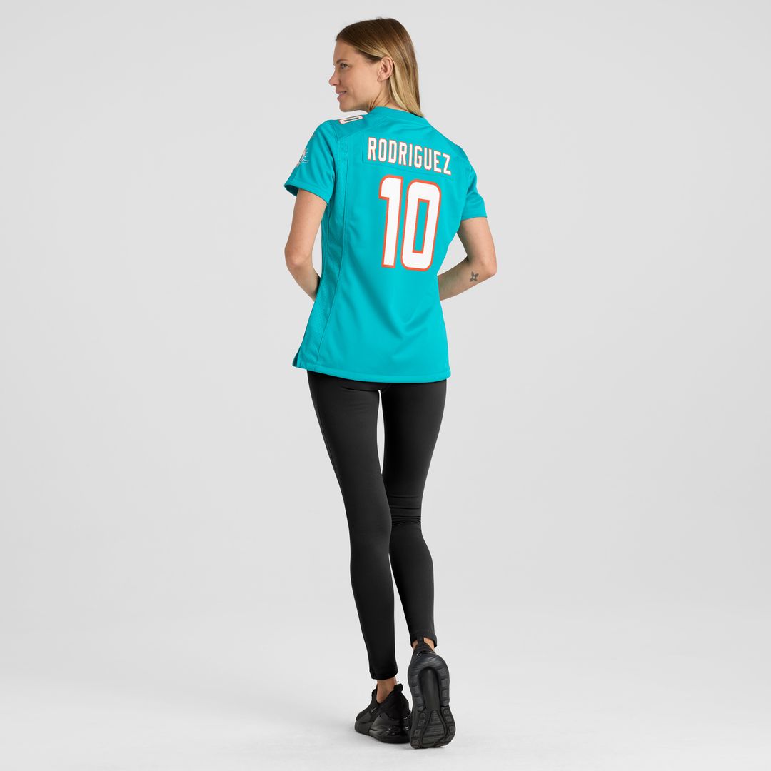 Jacob Rodriguez Miami Dolphins Nike Women's Team Game Jersey - Aqua Official NFL Team Apparel Football Fan Gear